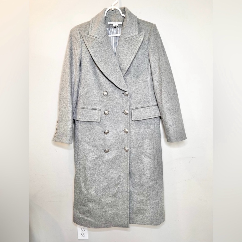 Veronica Beard Nalida Overcoat Grey Size 6 Wool Cashmere Long Cardigan Coat - Picture 5 of 12